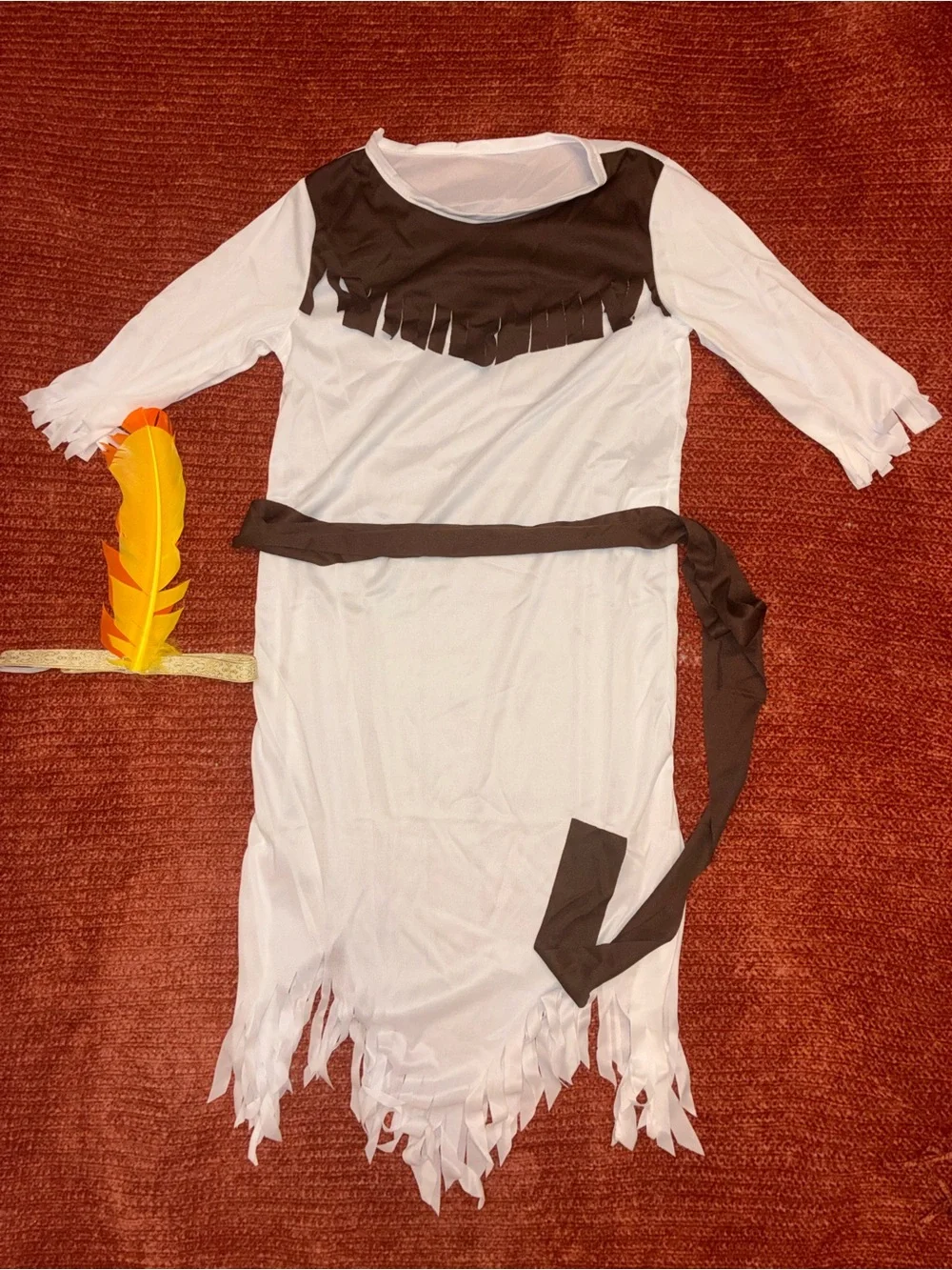 Kids Halloween Native American Costume - Cream and Brown